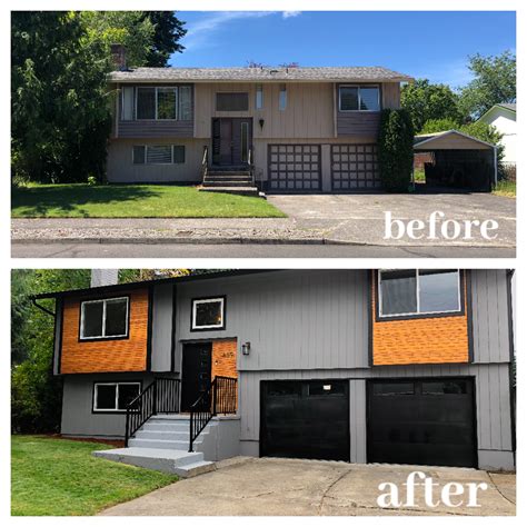 Before And After Modern Split Entry Remodel House Exterior Home