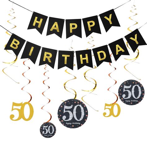Buy Tagaremuser Gold 50th Birthday Decorations 50th Happy Birthday