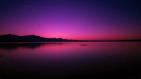 1600x900 Pink Purple Sunset Near Lake 1600x900 Resolution Wallpaper Hd