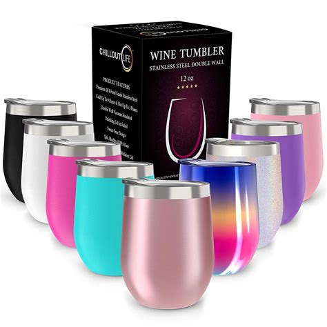 Chillout Life Stainless Steel Stemless Wine Glass Tumbler With Lid 12 Oz Price 13 75