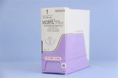 Ethicon Suture Vcp347h 1 Vicryl Plus Antibacterial Violet 36 Ct 1