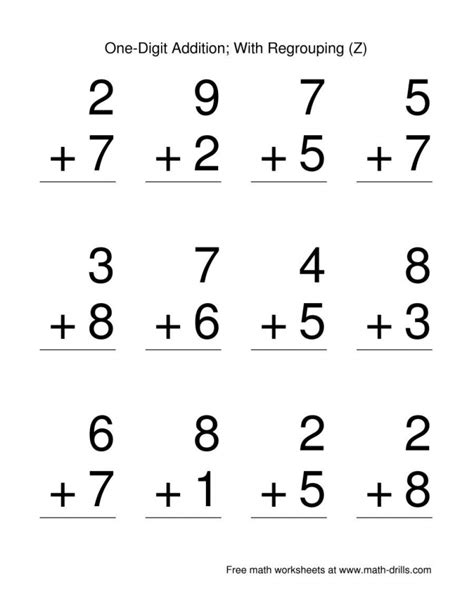 Worksheet Addition Of 1digit Numbers
