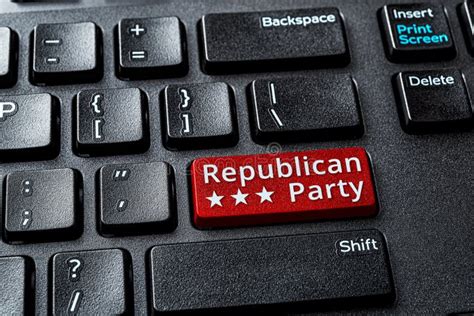 Republican Party Red Key On A Decktop Computer Keyboard Concept Of