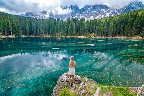 Lago Di Carezza Karersee A Beautiful Lake In South Tyrol