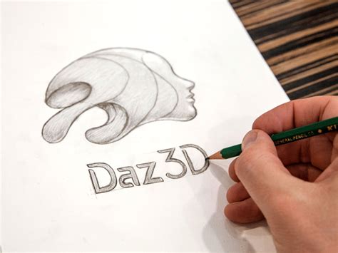 Daz 3d Logo Sketch By Bradley F Edwards For Underbelly On Dribbble