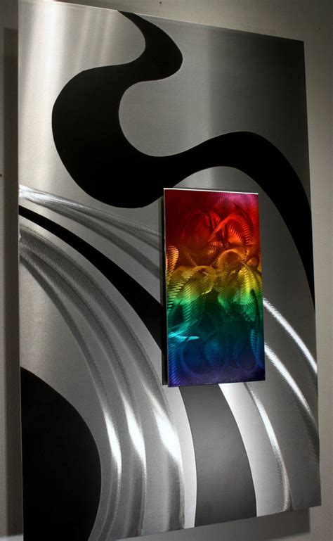 Wilmos Kovacs Modern Abstract Unique Metal Sculpture Rainbow Art Wall