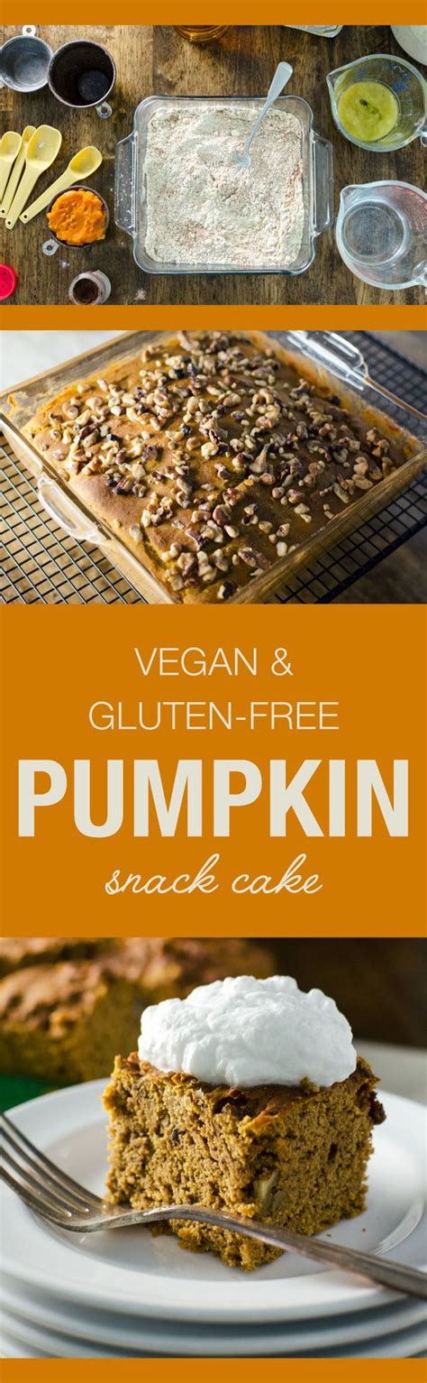 Who knew that such a warm and gooey treat could be vegan and gluten free? Pumpkin Snack Cake - an easy vegan and gluten free dessert ...