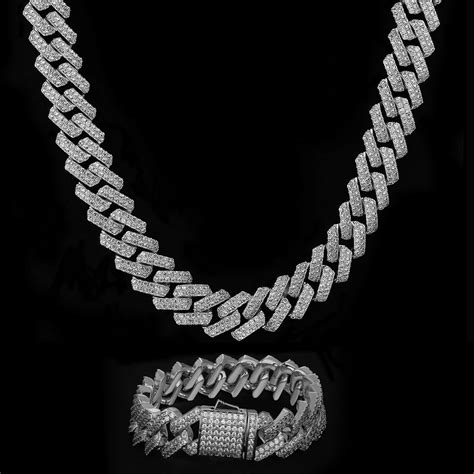 Krkc Custom Hip Hop Jewelry Vvs Moissanite Cuban Link Chain 925