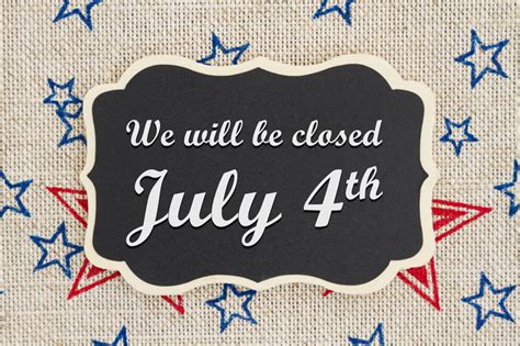 Free Printable Closed For 4th Of July Sign Template
