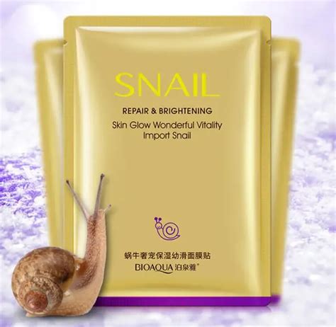 Bioaqua Snail Whitening Nourishing Moisturizing Mask Oil Control Smooth Acne Treatment Facial