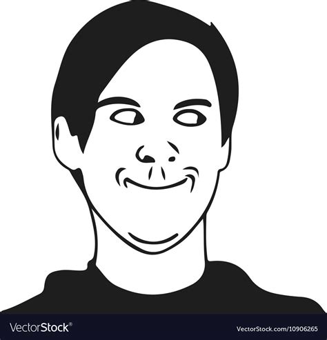 Troll Guy Meme Face For Any Design Royalty Free Vector Image