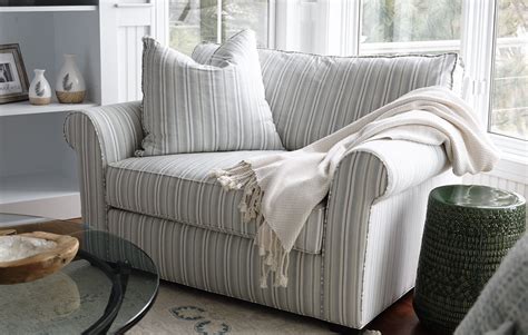 Coastal Elegance Living Room Striped Chair Interior Design Striped