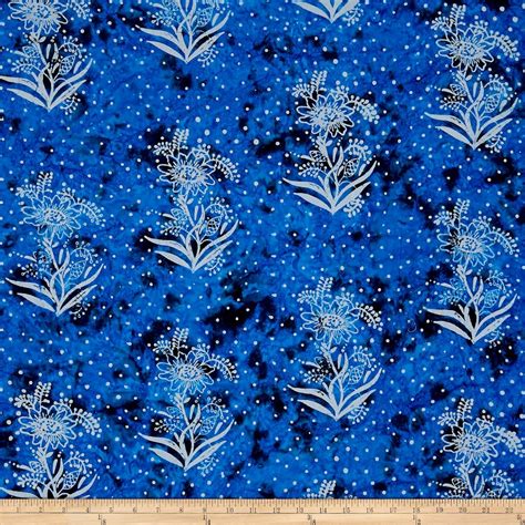 Rjr Fashion Fabrics Cobalt Blossom Batiks Valley Sunny Flower Fabric By The Yard
