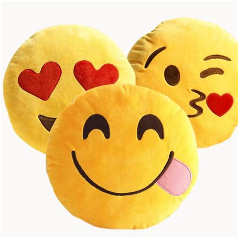 30cm Cute Creative Emoji Pillow Soft Stuffed Plush Toy Doll Round