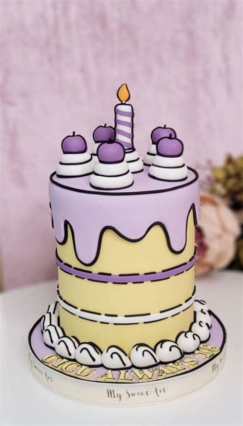 30 Cute Comic Cakes For Cartoon Lovers Lavender Yellow Cake Artofit