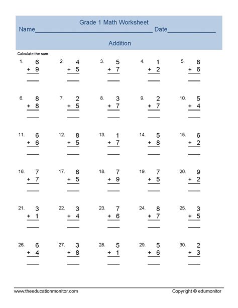 Free Printable Math Addition Worksheets Printable Templates