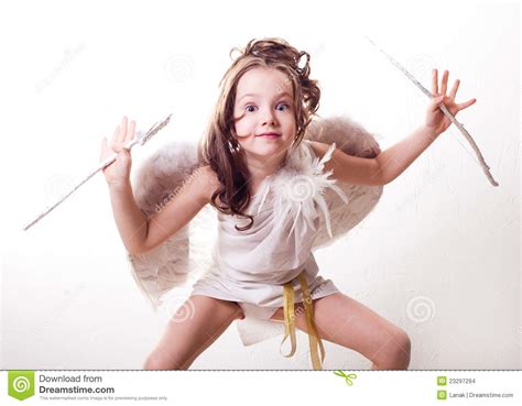 Cupid With Bow And Arrow Stock Photo Image Of Bowstring 23297294