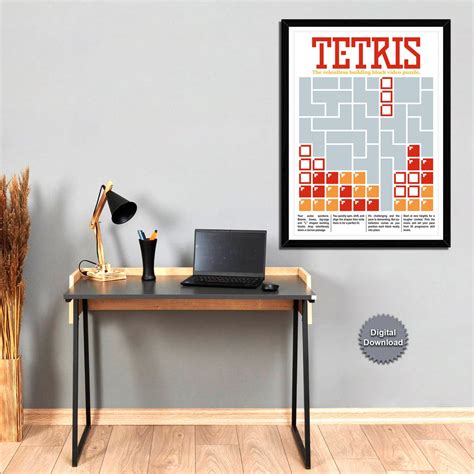 Minimalist Design Printable Tetris Poster Pixel Art Tetris Etsy