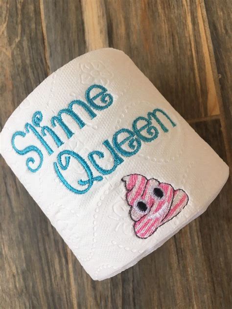 Embroidered Toilet Paper Slime Gift Gag Gift Slime Ideas Etsy Embroidered Toilet Paper Gag