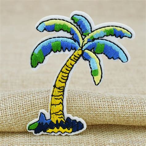 2020 Coconut Tree Embroidery Patches For Clothing Diy Iron On Labels