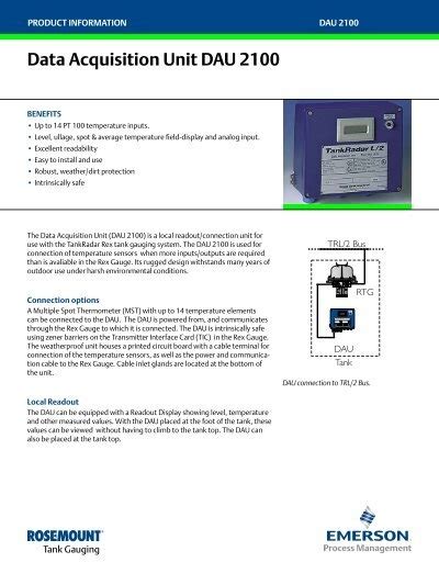 Data Acquisition Unit Dau 2100 Emerson Process Management