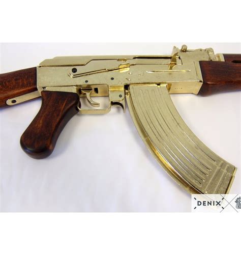 Denix Russian Ak 47 Assault Rifle Gold Replica Hong Kong