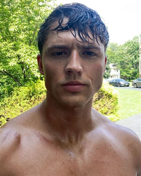 Attractive Fit Male Model Wet Hair Sweaty Shirtless Body Beautiful Lips