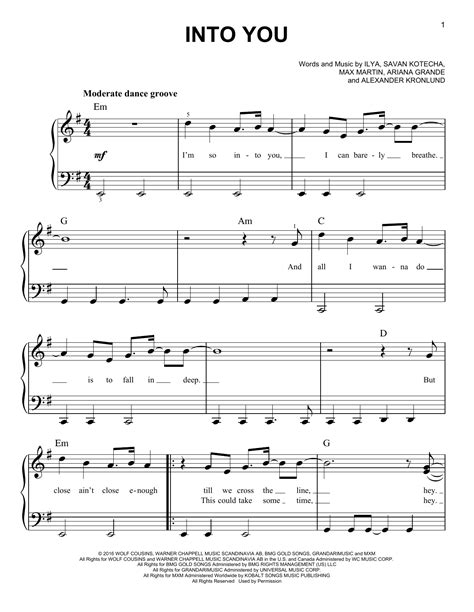 ariana grande into you sheet music notes download printable pdf score 123750