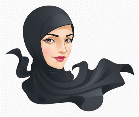 Hd Muslim Woman With Black Hijab Vector Illustration Png Citypng
