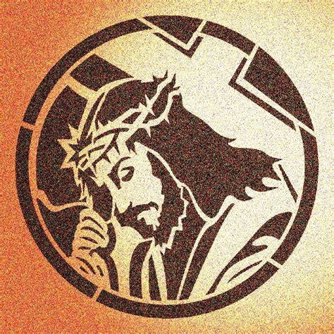 Jesus Carrying Cross Stencil Mylar Religious Stencils Etsy