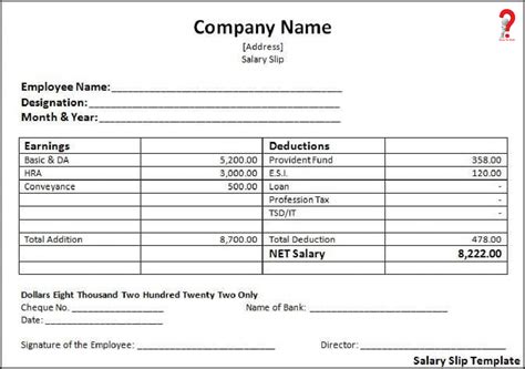 How To Make Salary Slip Format In Pdf Excel Word Howtowiki