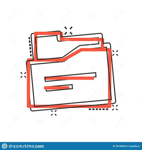 File Folder Icon In Comic Style Documents Archive Cartoon Vector