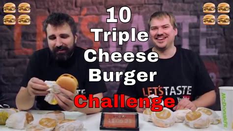 10 Triple Cheese Burger Challenge Youtube
