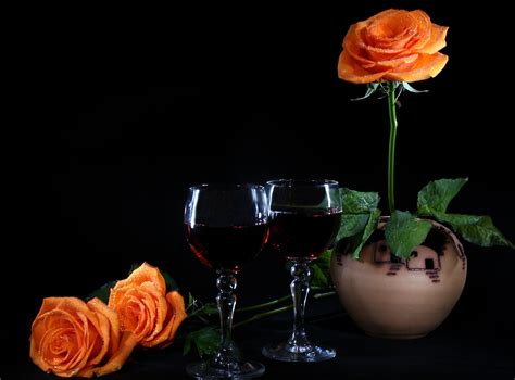 Mar 25, 2020 · #1) color contrast flower pot idea. Roses and glasses of wine wallpapers and images ...