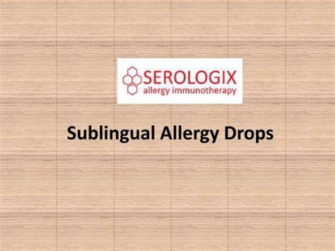 Sublingual Allergy Drops