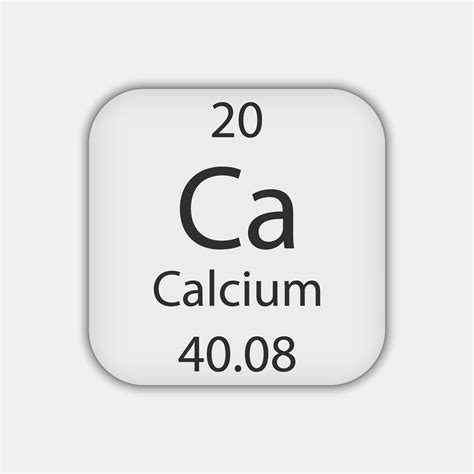 símbolo de calcio elemento químico de la tabla periódica ilustración