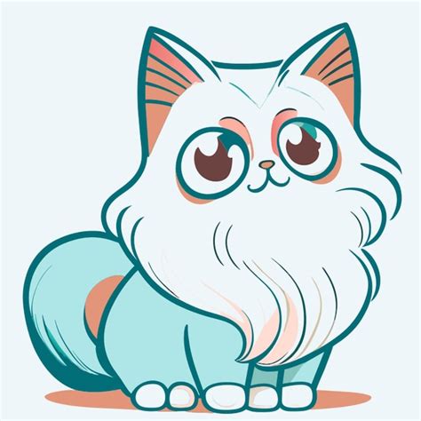 Premium Vector Persian Cat Vector Illustration Cartoon