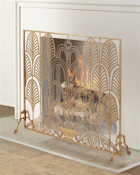 Classic Art Deco Single Panel Fireplace Screen Neiman Marcus