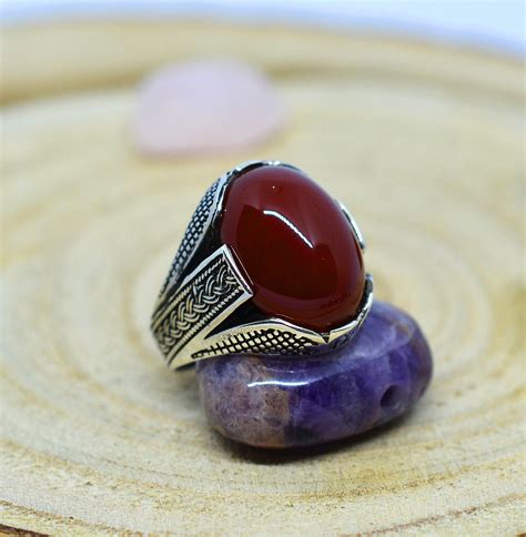 Turkish Handmade Ring Solid 925 Sterling Silver Agate Stone Etsy