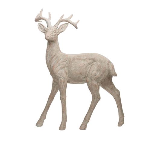 A And B Home White Garden Naturalistic Deer Sculpture D76847 The Home