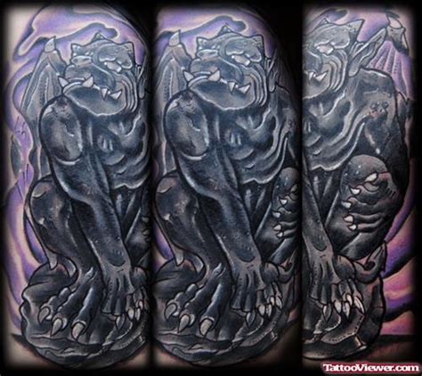 Cool Dark Ink Gargoyle Tattoo