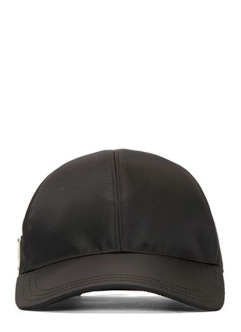 Prada Nylon Baseball Cap In Black Prada