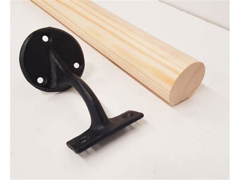Shop menards for handrails and shoe rails to complete your staircase with style. Pine 54mm mopstick round stair handrail black antique brackets