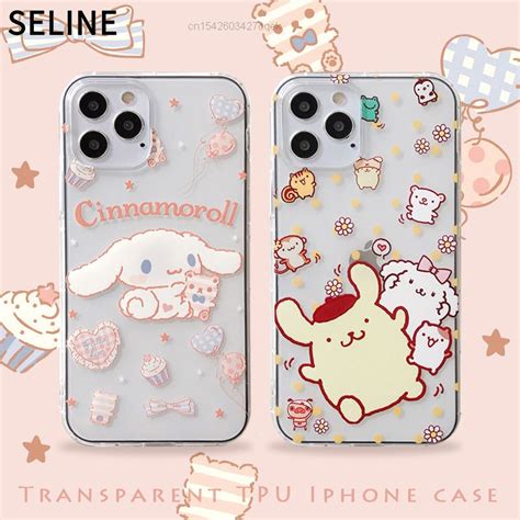 Sanrio Cartoon Cinnamoroll Dog Pom Pom Purin Apple Mobile Iphone Case