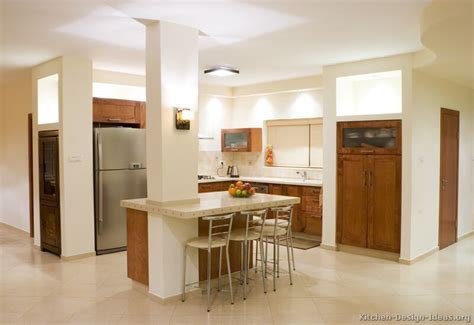 Modern design started around world war i and generally featured flat surfaces, geometric forms, and little or no ornamentation or adornments. Pictures of Kitchens - Modern - Medium Wood Kitchen Cabinets