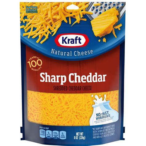 Kraft Sharp Cheddar Shredded Cheese 8 Oz Bag