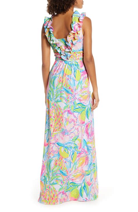Lilly Pulitzer Lilly Pulitzer Leena Ruffle Maxi Dress In Blue Lyst