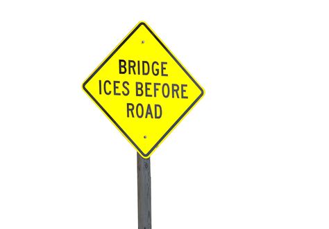 Bridge Ice Before Road Sign Free Stock Photo Public Domain Pictures
