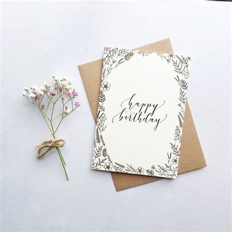 Happy Birthday Calligraphy Card Cards Blog