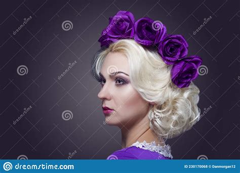Fashion And Beauty Concepts Portrait Of Blond Caucasian Female With